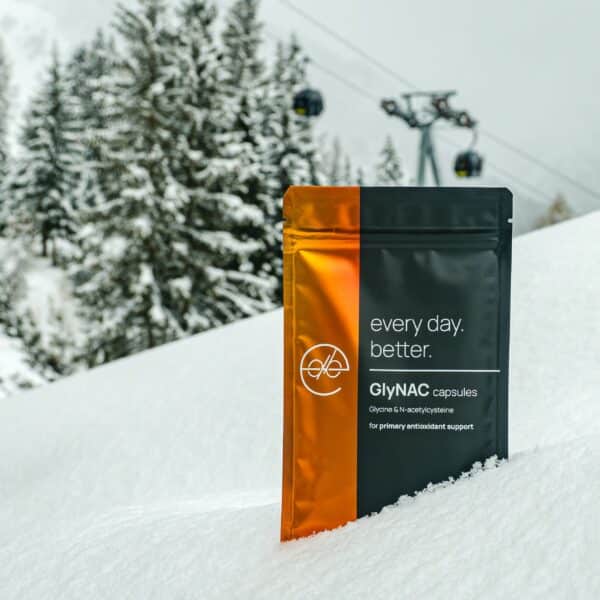 GlyNAC capsules in the snow